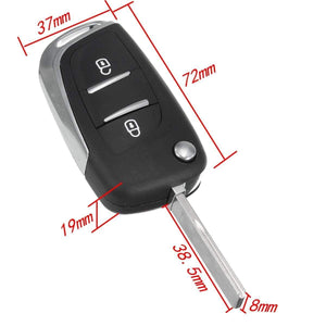 Planet Gates 2 Button Modified Fob Fold Remote Car Key Shell Case Uncut Blade For Peugeot 107 207 307 308 407 Auto Replacement Parts