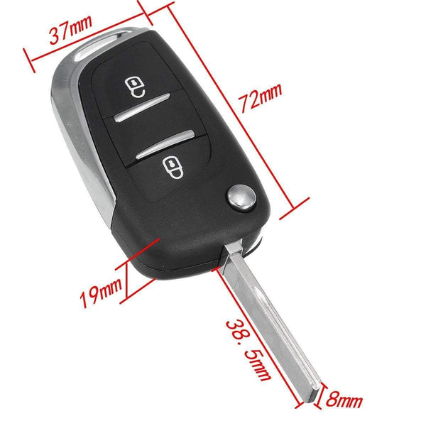 Planet Gates 2 Button Modified Fob Fold Remote Car Key Shell Case Uncut Blade For Peugeot 107 207 307 308 407 Auto Replacement Parts