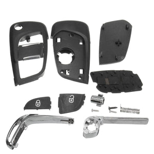 Planet Gates 2 Button Modified Fob Fold Remote Car Key Shell Case Uncut Blade For Peugeot 107 207 307 308 407 Auto Replacement Parts