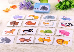 Planet Gates 2 / China Fruit Animal Cognition Card Puzzle Game For Baby Toddler Montessori Matching Game 3D Jigsaw Kids Early Learning Educational Gift