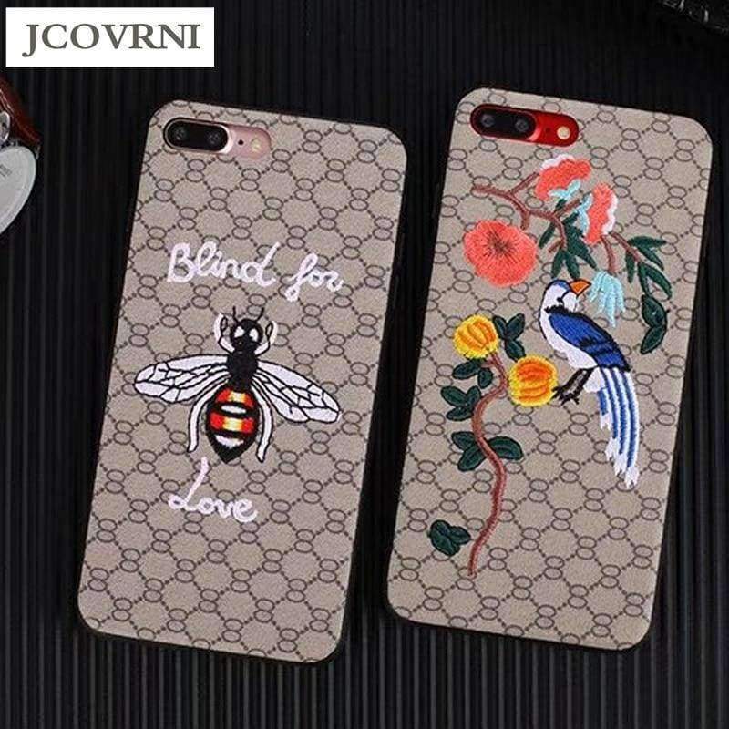 Planet Gates 2 / for iPhone X Luxury Brand Embroidery for iPhone7 7plus Tiger Bird Animal Pattern Phone Case for iPhone 6 6plus Hard Back Cover