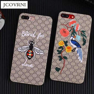 Planet Gates 2 / for iPhone X Luxury Brand Embroidery for iPhone7 7plus Tiger Bird Animal Pattern Phone Case for iPhone 6 6plus Hard Back Cover