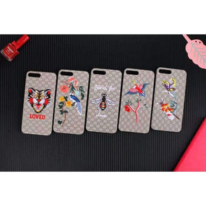 Planet Gates 2 / for iPhone X Luxury Brand Embroidery for iPhone7 7plus Tiger Bird Animal Pattern Phone Case for iPhone 6 6plus Hard Back Cover