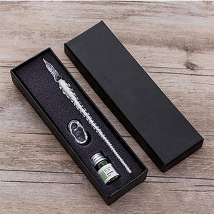 Planet Gates 2 Glass Dip Pen Signature Pen Fountain Pens Bussiness Offices School Stationery Gift Set Pen + Ink Set