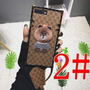 Planet Gates 2 / i7 i8 plus(5.5inch) Luxury Brand Embroidery for iPhone 7 7plus Panda Animal Pattern Phone Case for iPhoneXR XS XSMAX 6 6plus Hard Back Cover