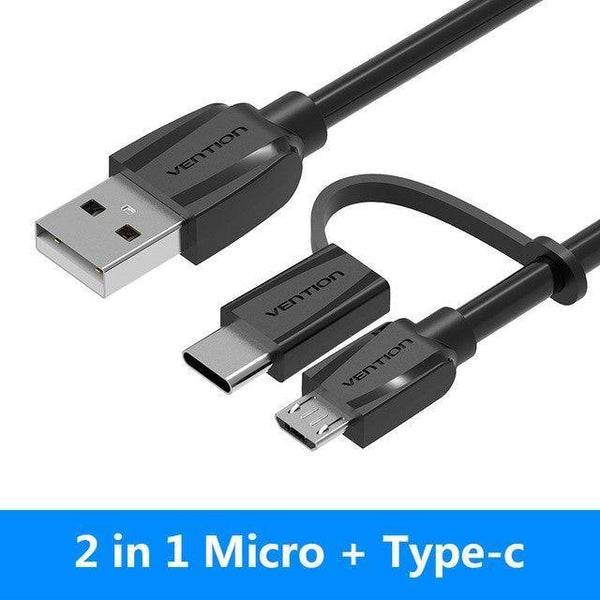 Planet Gates 2 in 1 -A / 0.5m Vention Micro USB 2 in 1 Type C Cable USB C Super Speed Charger USB Cable for Macbook Nokia Nexus 5X 6P Meizu Pro5 Xiaomi Phone