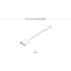Planet Gates 2 in 1 Audio Charger Adapter Cable for iPhone 7 8 Plus 3.5mm Earphone Jack AUX + Charging Connector Mini Converter Connector