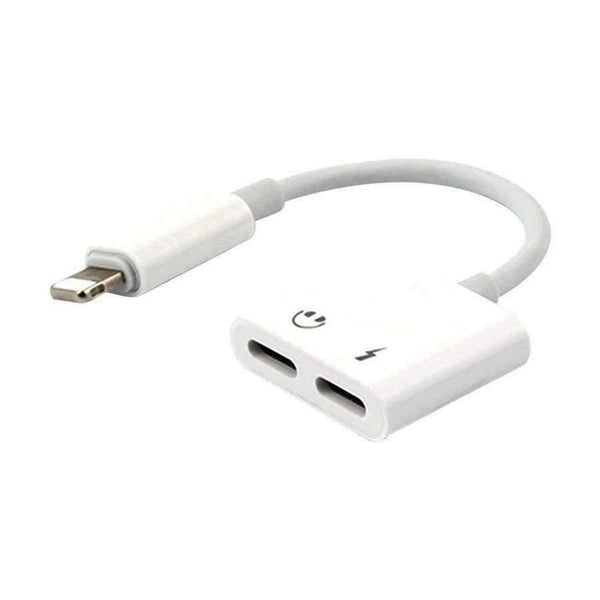 Planet Gates 2 in 1 Audio Charger Adapter Cable for iPhone 7 8 Plus 3.5mm Earphone Jack AUX + Charging Connector Mini Converter Connector