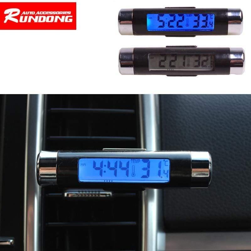 Planet Gates 2 in 1 Car interior  digital thermometer digital clock Blue LED background light Digital display instrumentation Car accessories