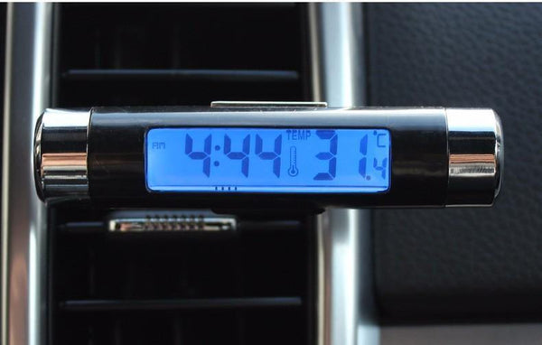 Planet Gates 2 in 1 Car interior  digital thermometer digital clock Blue LED background light Digital display instrumentation Car accessories