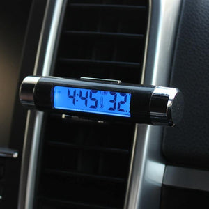 Planet Gates 2 in 1 Car interior  digital thermometer digital clock Blue LED background light Digital display instrumentation Car accessories