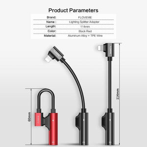 Planet Gates 2 in 1 For Lightning Audio Adapter Charging Converter For iPhone X Xs 7 8 XR Charger Jack Splitter Headphone USB Adapter