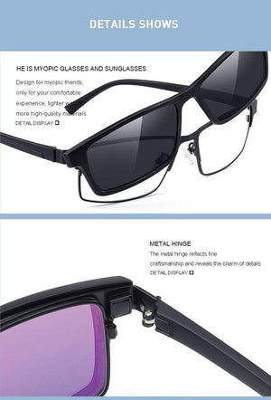 Planet Gates 2 In 1 Magnet Polarized Clip Glasses Frame Men Optical Myopia Clip Glasses For Men Eyeglasses Frame TR90 S2728