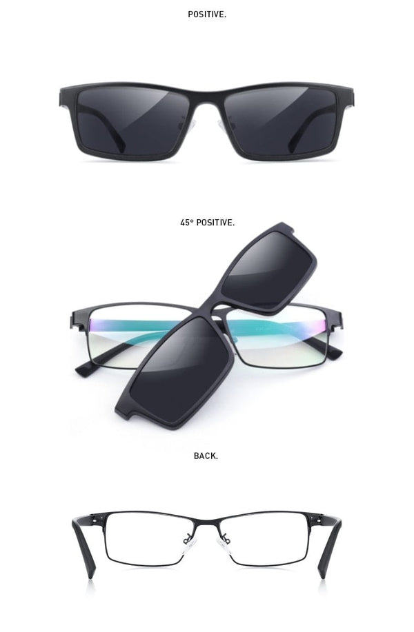 Planet Gates 2 In 1 Magnet Polarized Clip Glasses Frame Men Optical Myopia Clip Glasses For Men Eyeglasses Frame TR90 S2728
