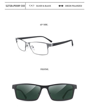 Planet Gates 2 In 1 Magnet Polarized Clip Glasses Frame Men Optical Myopia Clip Glasses For Men Eyeglasses Frame TR90 S2728
