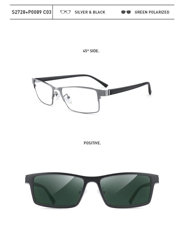 Planet Gates 2 In 1 Magnet Polarized Clip Glasses Frame Men Optical Myopia Clip Glasses For Men Eyeglasses Frame TR90 S2728