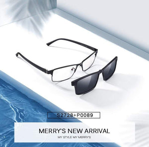 Planet Gates 2 In 1 Magnet Polarized Clip Glasses Frame Men Optical Myopia Clip Glasses For Men Eyeglasses Frame TR90 S2728