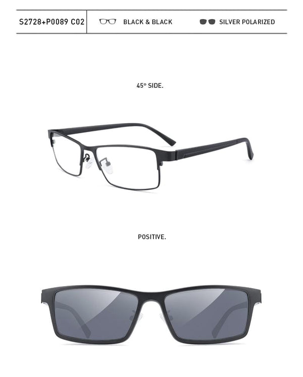 Planet Gates 2 In 1 Magnet Polarized Clip Glasses Frame Men Optical Myopia Clip Glasses For Men Eyeglasses Frame TR90 S2728