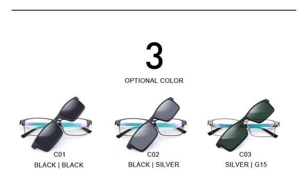 Planet Gates 2 In 1 Magnet Polarized Clip Glasses Frame Men Optical Myopia Clip Glasses For Men Eyeglasses Frame TR90 S2728