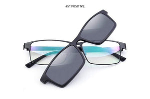 Planet Gates 2 In 1 Magnet Polarized Clip Glasses Frame Men Optical Myopia Clip Glasses For Men Eyeglasses Frame TR90 S2728