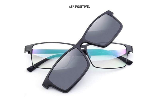 Planet Gates 2 In 1 Magnet Polarized Clip Glasses Frame Men Optical Myopia Clip Glasses For Men Eyeglasses Frame TR90 S2728