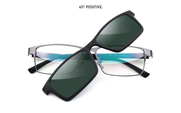 Planet Gates 2 In 1 Magnet Polarized Clip Glasses Frame Men Optical Myopia Clip Glasses For Men Eyeglasses Frame TR90 S2728