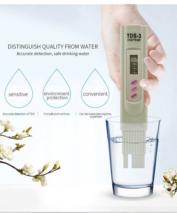 Planet Gates 2-in-1 PPM Water TDS Meter Tester Drinking Water Quality Analyzer Monitor Filter Rapid Test Aquarium Hydroponics Pools PPM TDS-3