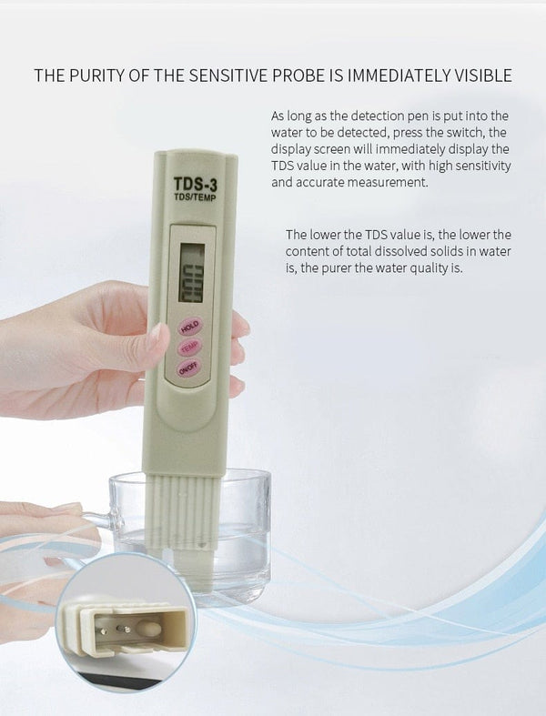Planet Gates 2-in-1 PPM Water TDS Meter Tester Drinking Water Quality Analyzer Monitor Filter Rapid Test Aquarium Hydroponics Pools PPM TDS-3
