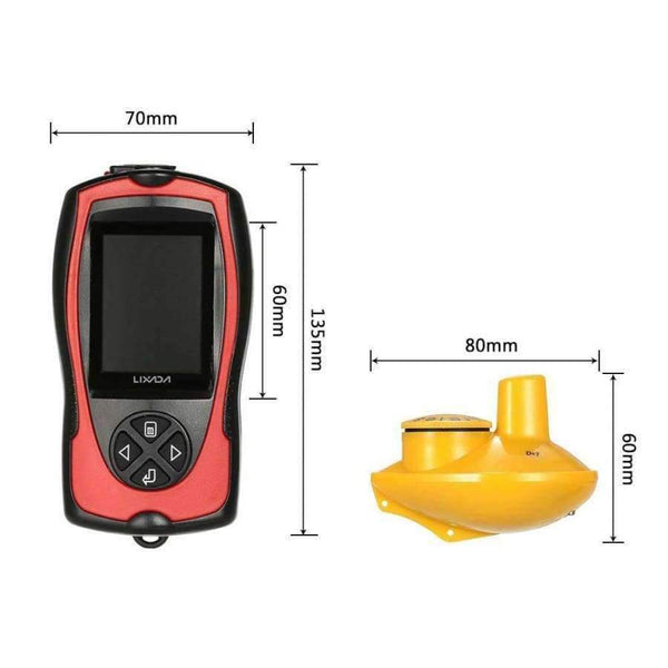 Planet Gates 2-in-1 Rechargeable Fish Finder 2.4inch LCD Wireless Sonar Transducer Depth Locator ICE Ocean Alarm Fishing Detector