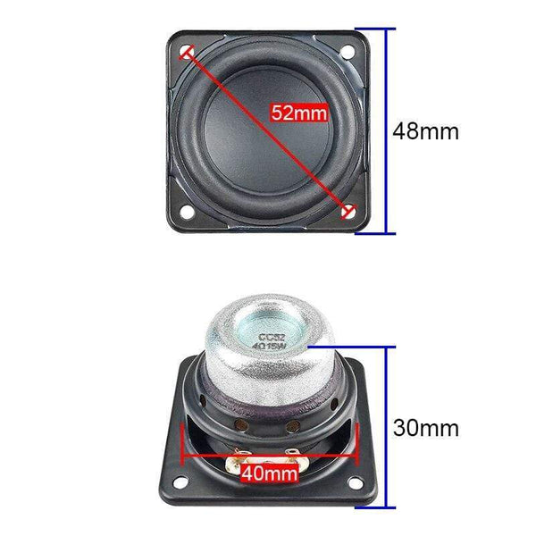 Planet Gates 2 Inch 48mm Full Frequency Speaker 4OHM 15W Neodymium Bass Loudspeaker 20 Core Voice Coil Rubber Edge Repair Audio Driver 2pcs
