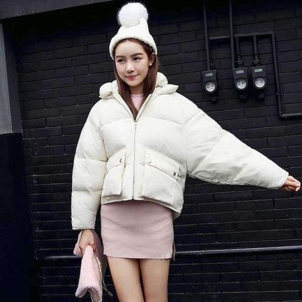 Planet Gates 2 / L Winter Jacket Women Hooded Warm Jackets Coat Female Bat Sleeve Thick Outwear Winter Coat Women Ladies Parkas Pink Color