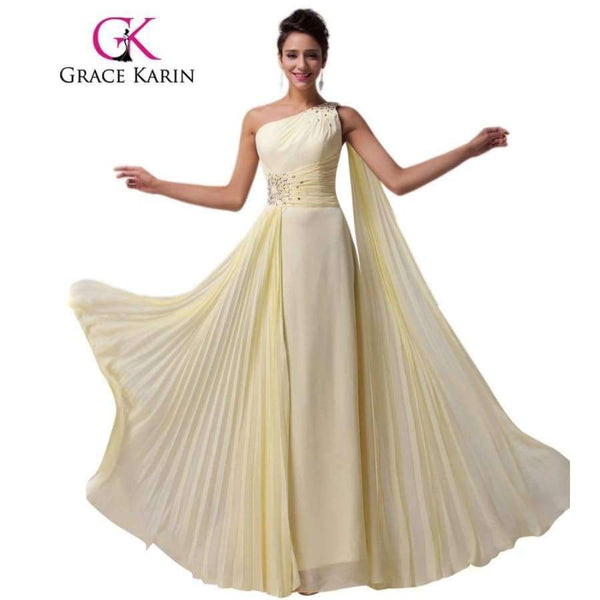 Planet Gates 2 Long Bridesmaid Dresses One Shoulder Ribbon Chiffon Dress With Ruffles Special Occasion Dress CL6066