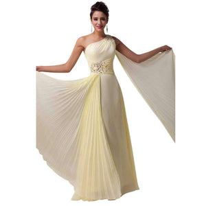 Planet Gates 2 Long Bridesmaid Dresses One Shoulder Ribbon Chiffon Dress With Ruffles Special Occasion Dress CL6066