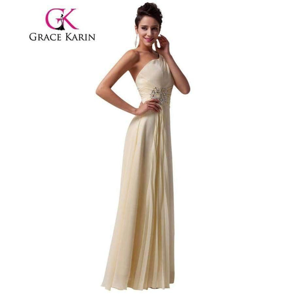Planet Gates 2 Long Bridesmaid Dresses One Shoulder Ribbon Chiffon Dress With Ruffles Special Occasion Dress CL6066