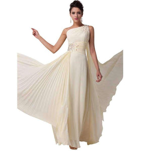 Planet Gates 2 Long Bridesmaid Dresses One Shoulder Ribbon Chiffon Dress With Ruffles Special Occasion Dress CL6066