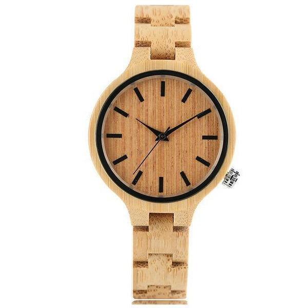 Planet Gates 2 Natural Maple Bamboo Wood Watches Ladies Fashionable Quartz Wristwatch Women's Bracelet Female Clock Relogio Feminino