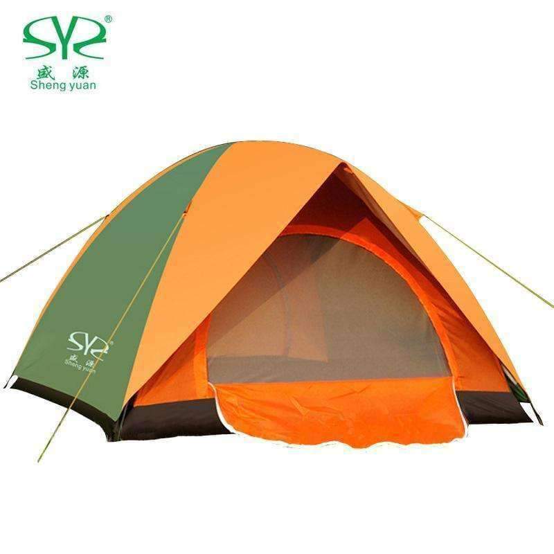 Planet Gates 2 Orange and green / China Camping Tent Double Layers Outdoor Fishing Tourist Tent Ultralight 1-2/3-4 Person Beach Tent Anti-UV Sun Shade Tent