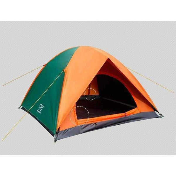 Planet Gates 2 Orange and green / China Camping Tent Double Layers Outdoor Fishing Tourist Tent Ultralight 1-2/3-4 Person Beach Tent Anti-UV Sun Shade Tent