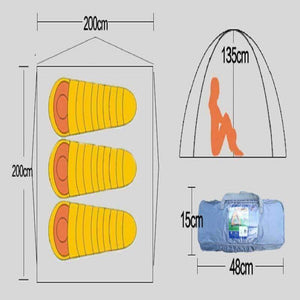 Planet Gates 2 Orange and green / China Camping Tent Double Layers Outdoor Fishing Tourist Tent Ultralight 1-2/3-4 Person Beach Tent Anti-UV Sun Shade Tent