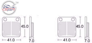 Planet Gates 2 Pairs Brake Pads 41mm x 45mm for 50cc 70cc 90cc 110cc 125cc 140cc 150cc 160cc Pit Dirt Bike ATV Quad Motorcycle Scooter