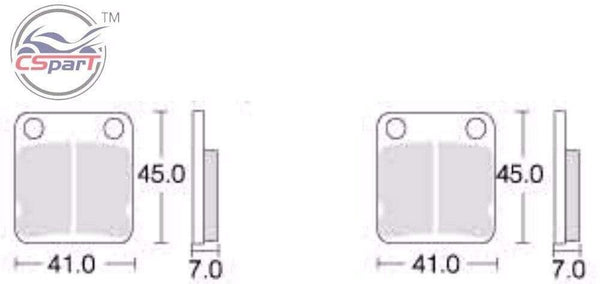 Planet Gates 2 Pairs Brake Pads 41mm x 45mm for 50cc 70cc 90cc 110cc 125cc 140cc 150cc 160cc Pit Dirt Bike ATV Quad Motorcycle Scooter