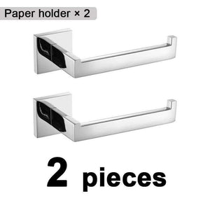 Planet Gates 2 paper holder Stainless Steel Bathroom Hardware Set Mirror Chrome Polished Towel Rack Toilet Paper Holder Towel Bar Hook Bathroom Accessories