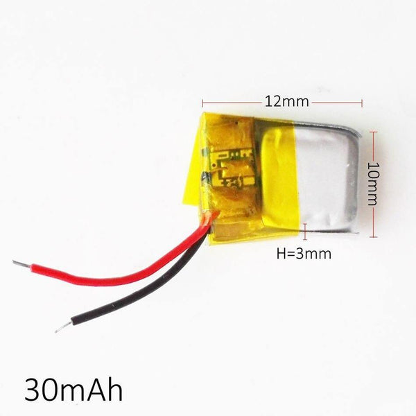 2 pcs 3.7V 30mAh 301012 Lithium Polymer Li-Po Rechargeable Battery For mp3 mp4 Toys bluetooth