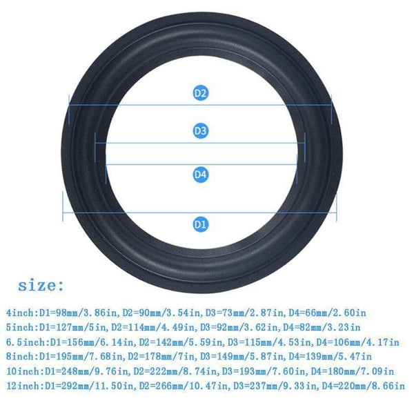 Planet Gates 2 PCS 4/5/6.5/8/10/12" Elastic Rubber Ring Speaker Surround Repair Foam Woofer Edge
