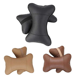 Planet Gates 2 PCS artificial leather car pillow protection your neck/car headrest hole-digging design/auto supplies safety neck pillow