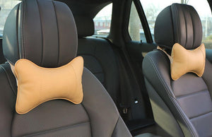 Planet Gates 2 PCS artificial leather car pillow protection your neck/car headrest hole-digging design/auto supplies safety neck pillow