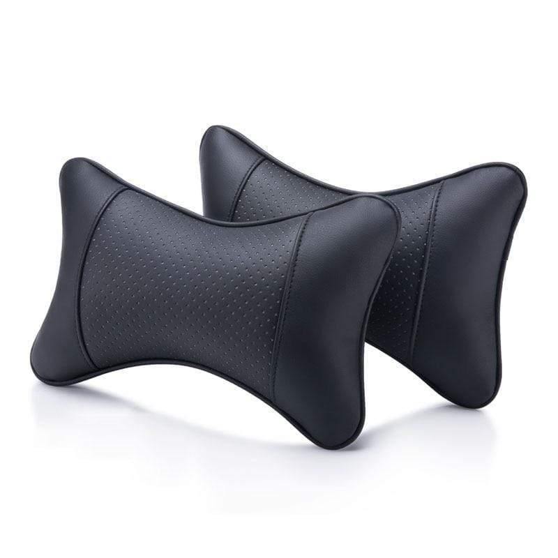 Planet Gates 2 PCS artificial leather car pillow protection your neck/car headrest hole-digging design/auto supplies safety neck pillow