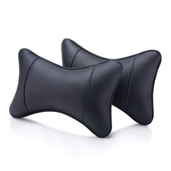 Planet Gates 2 PCS artificial leather car pillow protection your neck/car headrest hole-digging design/auto supplies safety neck pillow