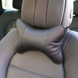 Planet Gates 2 PCS artificial leather car pillow protection your neck/car headrest hole-digging design/auto supplies safety neck pillow