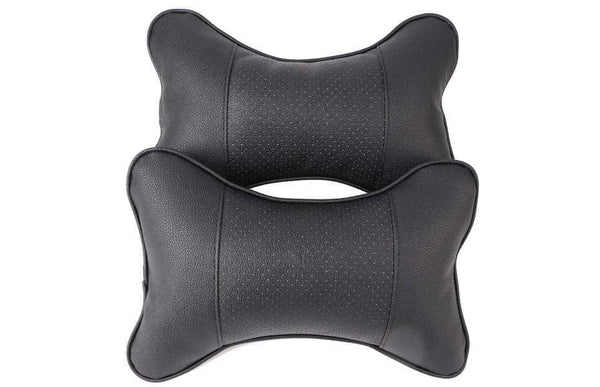Planet Gates 2 PCS artificial leather car pillow protection your neck/car headrest hole-digging design/auto supplies safety neck pillow